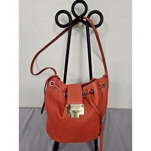 Jimmy Choo Women's Leather Bucket Strap Gold Snap Hand Bag